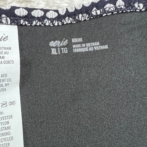 Aerie Women's Black White Polka Dot High Waisted Bikini Bottom XL Swimwear New - Picture 9 of 11